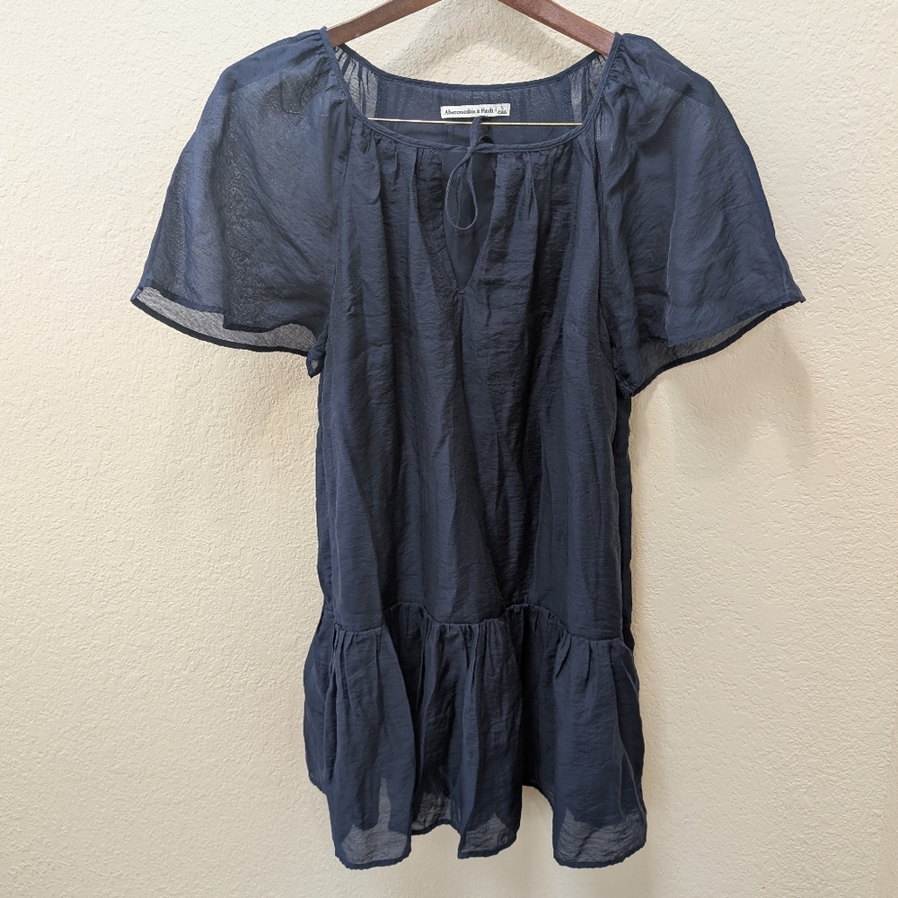 Abercrombie & Fitch Navy Blue Short Sleeve Mini Dress. Size Small